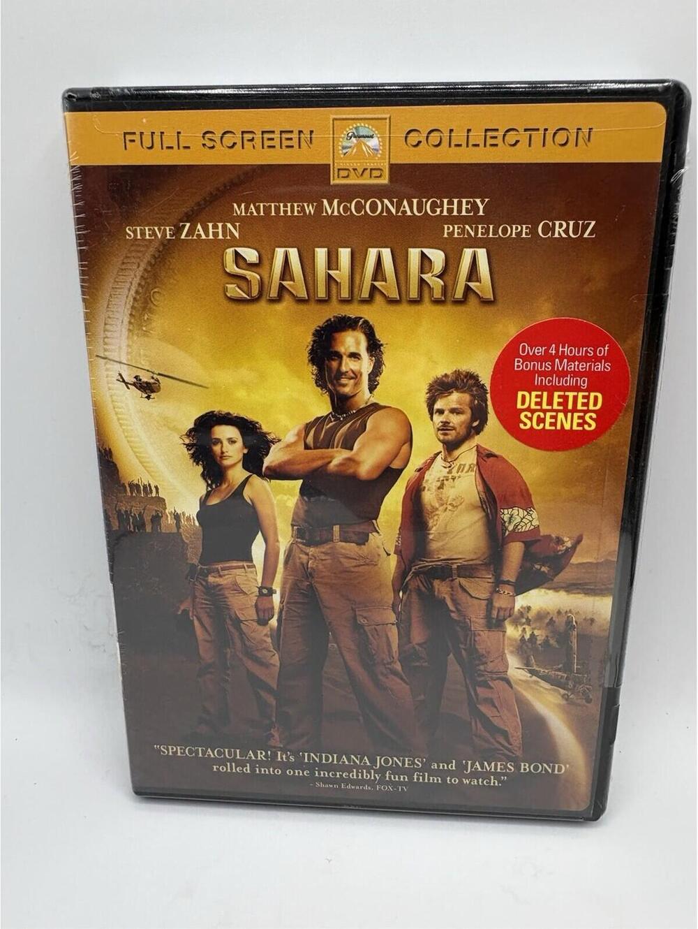 Sahara (DVD, 2005, Full Screen) McConaughey Cruz Zahn NEW SEALED